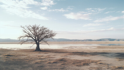 Fototapeta na wymiar tree in the desert background landscape