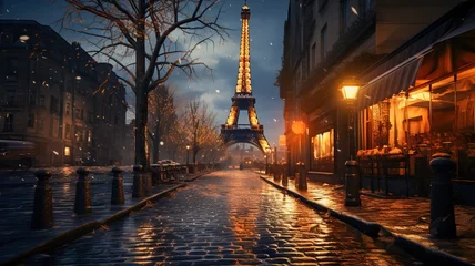 Foto op Canvas Paris in the winter with the Eiffel Tower, generative ai © FrankBoston