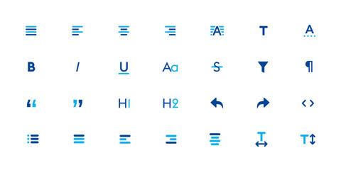 Text Editor Glyph Icon Set