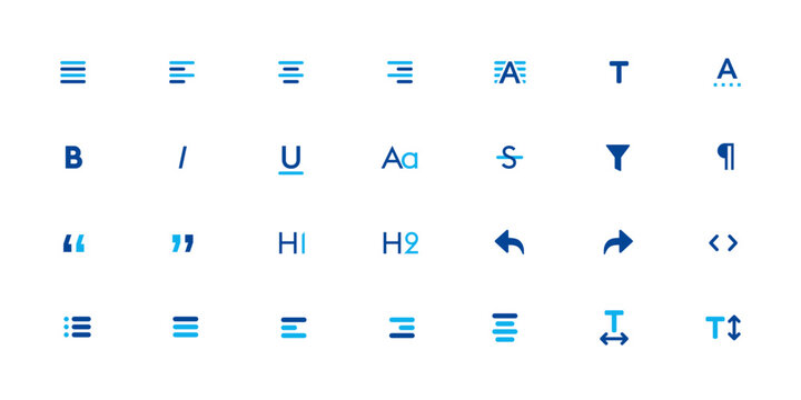 Text Editor Glyph Icon Set