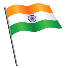 india flag flying on flagpole