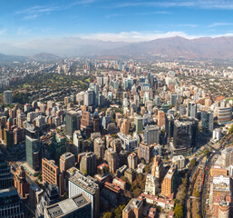 aerial view of the city Santiago, Chile