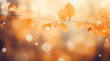 Autumn-themed abstract bokeh background, accentuated with warm colors. Generative AI