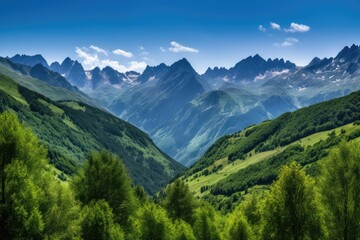 Majestic view of the wild Pyrenees, France., generative IA