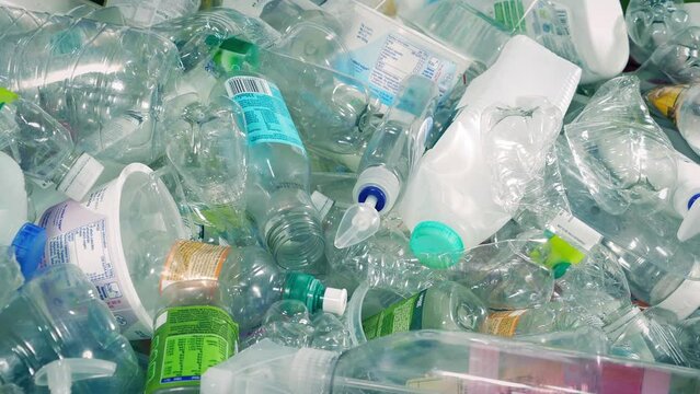 Mixed Plastic Containers And Bottles For Recycling