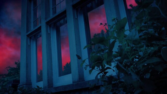 Nightmare Sky Reflects In Windows With Lightning Strikes
