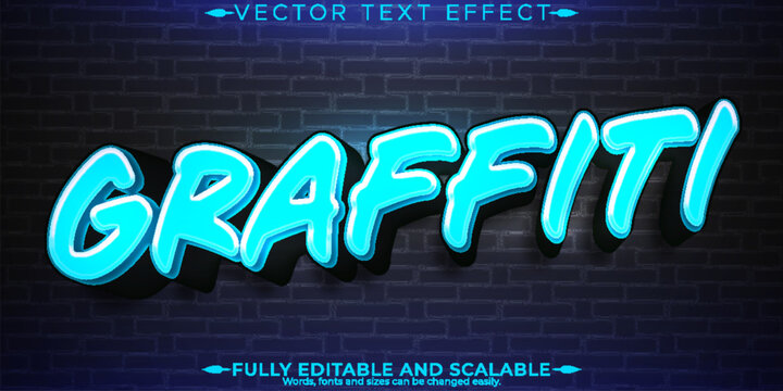 Graffiti text effect, editable spray and street text style