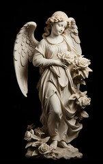 An artfully sculpted representation of a guardian angel, standing as a tangible symbol of heavenly protection and benevolence, offering solace and reassurance to those who encounter it.