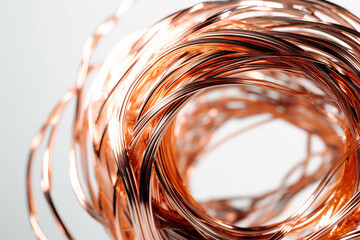 illustration of a bundle of copper wire  - obrazy, fototapety, plakaty