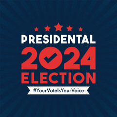 Fototapeta na wymiar presidental 2024 Election voting. Election voting poster. Vote 2020 in USA, banner design. Political election campaign