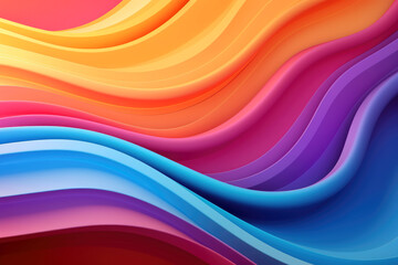Colorful 3D wave gradient background. Generative ai