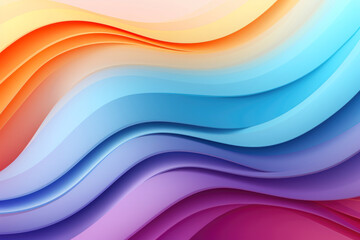 Fototapeta premium Colorful 3D wave gradient background. Generative ai