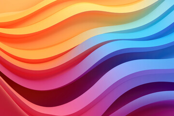 Colorful 3D wave gradient background. Generative ai