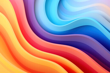 Colorful 3D wave gradient background. Generative ai