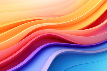 Colorful 3D wave gradient background. Generative ai