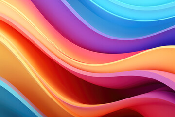 Colorful 3D wave gradient background. Generative ai