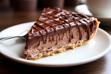 Nutella Pie - United States - Pie with a creamy Nutella chocolate-hazelnut spread filling (Generative AI)