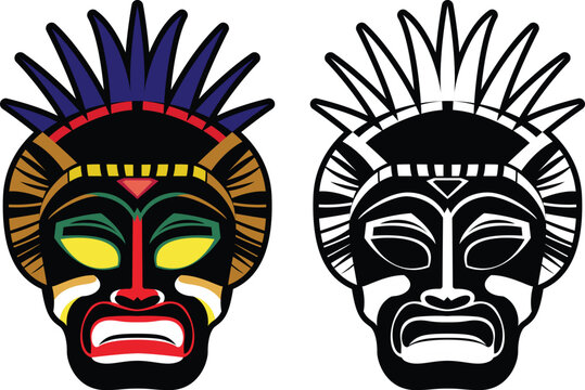 Traditional African mask vector image