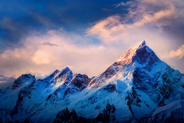 Foto auf Acrylglas Annapurna Mountain peak in National Park, Nepal. Region of highest mountains in the world.