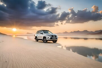 Toyota Land Cruiser in the desert - Powered by Adobe