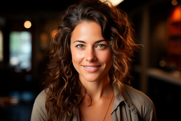 Obraz premium beautiful young woman smiling,ai generative