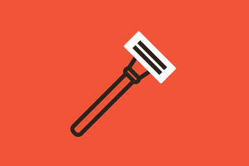 Geometric razor illustration in flat style design. Vector illustration. 
