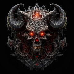 Epic High Fantasy Norse mythology Viking Evil Demonic themed logo coat of arms emblem