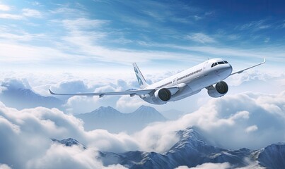 Airplane in sky background