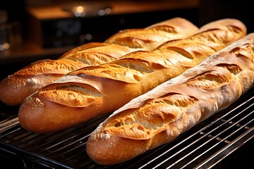 freshly baked bread, baguettes