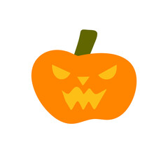 Halloween pumpkin vector. Simple flat style design element. pumpkin horror spooky silhouette.