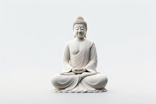statuette of buddha isolated on white background