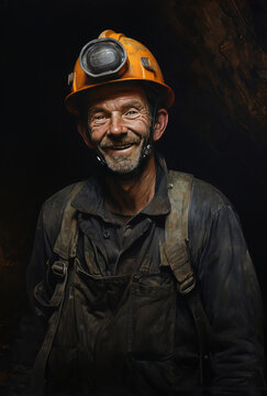man in a coal mine jacket mining work