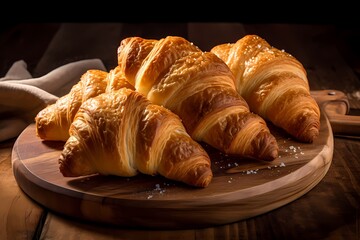 croissant on a wooden table