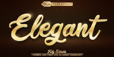 Luxury Golden Shiny Elegant Vector Editable Text Effect Template