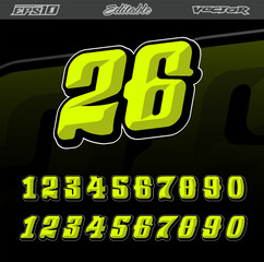 Racing number effect vector template