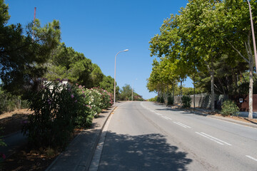 Ladscapes near Montjuïc Castle in Barcelona, Catalonia, Spain