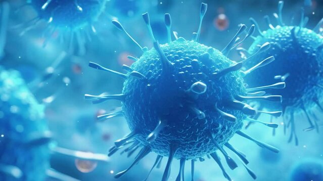 Illustration of virus cells or bacteria