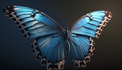 Beautiful sky butterfly blue aesthetic fantasy photography image AI generated art