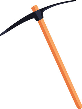 Illustration of a pickaxe isolated on a white background. A tool of miners' labor