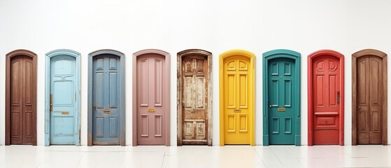 vintage doors in a row