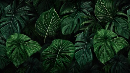 Naklejka na ściany i meble Tropical leaves collection. Vector isolated elements