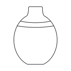 Ceramic or glass vase, doodle style flat vector outline for coloring book