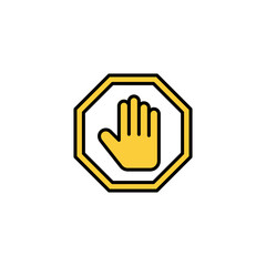 Fototapeta premium Stop icon vector for web and mobile app. stop road sign. hand stop sign and symbol. Do not enter stop red sign with hand
