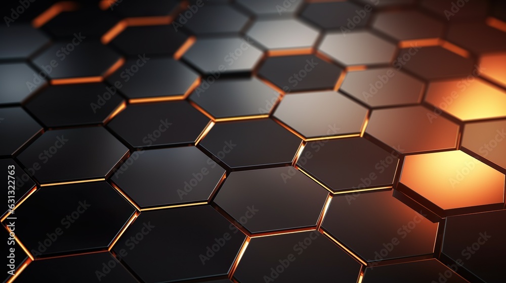 Wall mural hexagonal metallically pattern modern background for studios
