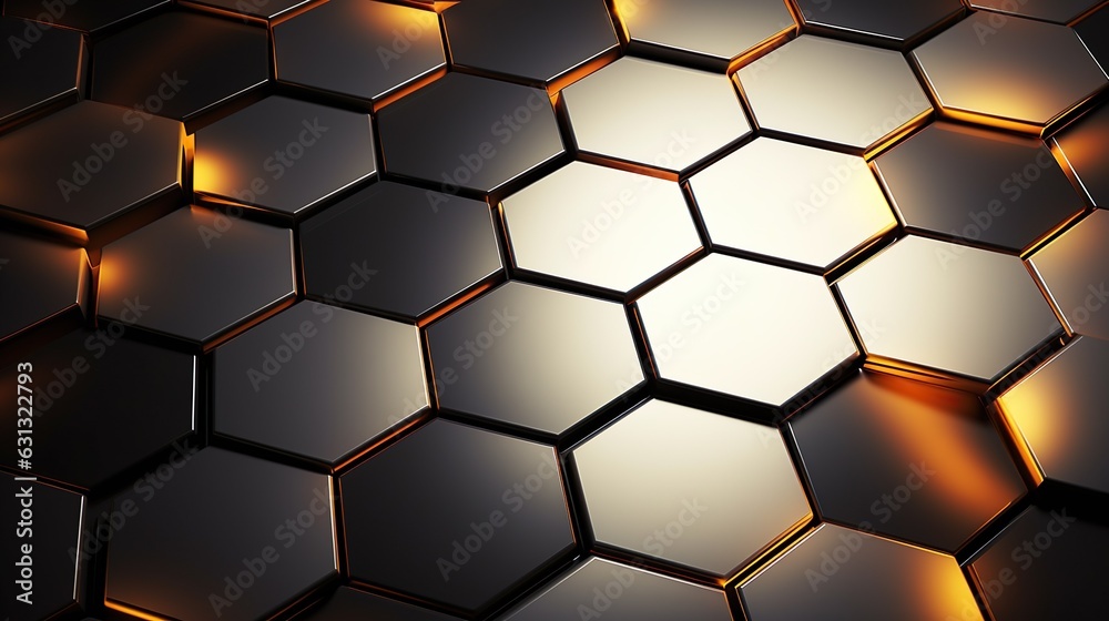 Wall mural hexagonal metallically pattern modern background for studios