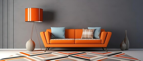 a contemporary lounge area with a minimalist sofa 