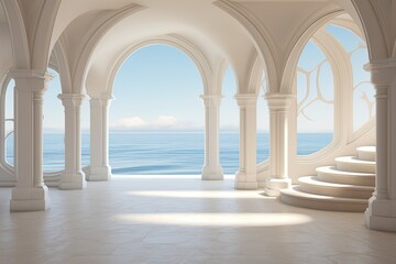 Palatial Interior Design of an Arch near the Ocean