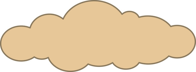 Flat Cloud with Lining Vector SVG