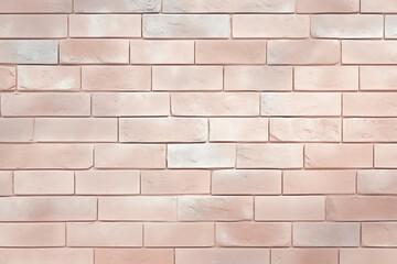 Naklejka premium Generative AI : Warm beige old brick wall wide texture. Pastel peach orange color shabby brickwork. Abstract vintage large light background