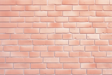 Fototapeta premium Generative AI : Warm beige old brick wall wide texture. Pastel peach orange color shabby brickwork. Abstract vintage large light background